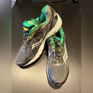 Saucony Black and Green Running Shoes